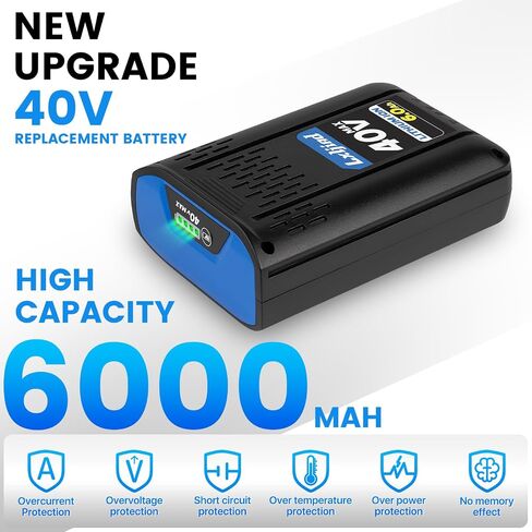 40V 6000mAh Lithium Battery and Charger Kit Replacement for Kobalt 40V Battery KB440-06 KB2540C-06 KB540-06 KB640-03 Compatible with Kobalt 40 Volt Power Tools in Kuwait