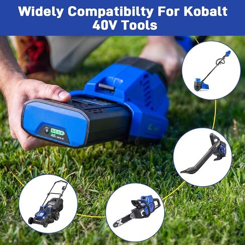 40V 6000mAh Lithium Battery and Charger Kit Replacement for Kobalt 40V Battery KB440-06 KB2540C-06 KB540-06 KB640-03 Compatible with Kobalt 40 Volt Power Tools in Kuwait