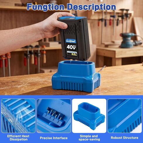 40V 6000mAh Lithium Battery and Charger Kit Replacement for Kobalt 40V Battery KB440-06 KB2540C-06 KB540-06 KB640-03 Compatible with Kobalt 40 Volt Power Tools in Kuwait