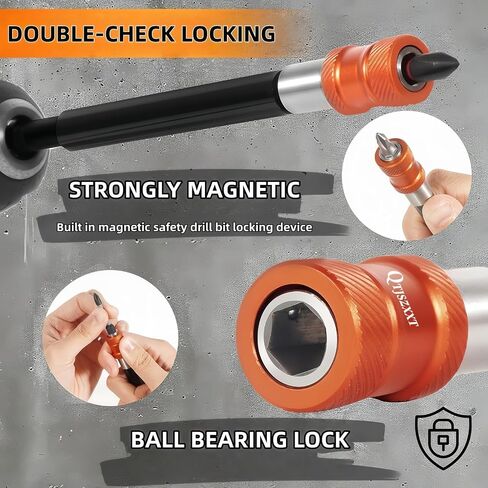 4pcs Drill Bit Extension Set, Magnetic Drill Bit Extender with Aluminum Sleeve, 1/4 Inch Hex Bit Holder for Impact Driver, 2-3/8",4",6",12'' Long (2-3/8",4",6",12'') in Kuwait
