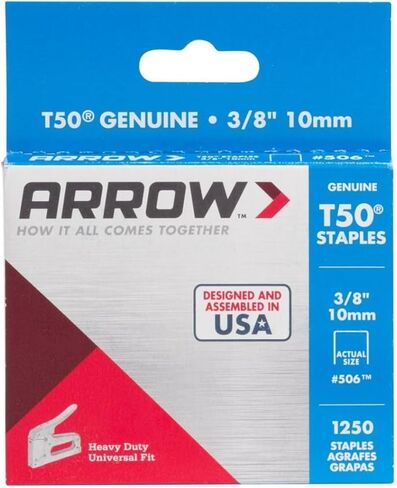 24 Pack Arrow Fastener 506 T50 3/8" Heavy Duty Steel Staples 1250 per Package in Kuwait