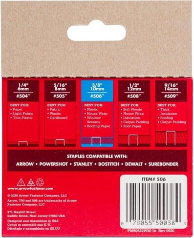24 Pack Arrow Fastener 506 T50 3/8" Heavy Duty Steel Staples 1250 per Package in Kuwait