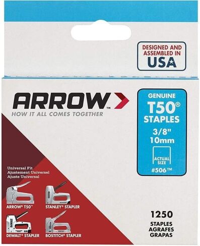 24 Pack Arrow Fastener 506 T50 3/8" Heavy Duty Steel Staples 1250 per Package in Kuwait