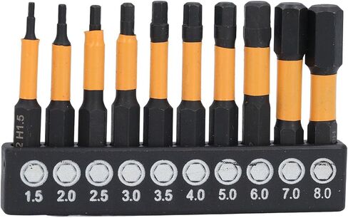 20 Piece Hex Bit Set, Metric and Imperial S2 Steel Magnetic Drill Bits, 1/4 Inch Hex Shank, with Storage box in Kuwait