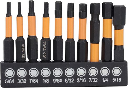 20 Piece Hex Bit Set, Metric and Imperial S2 Steel Magnetic Drill Bits, 1/4 Inch Hex Shank, with Storage box in Kuwait
