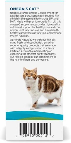 Nordic Naturals أوميغا 3 للقطط، بدون نكهة - 2 أونصة - 304 مجم أوميغا 3 لكل مل واحد - زيت السمك للقطط مع EPA وDHA - يعزز صحة القلب والجلد والمعطف والمفاصل والمناعة - غير معدل وراثيًا in Saudi Arabia