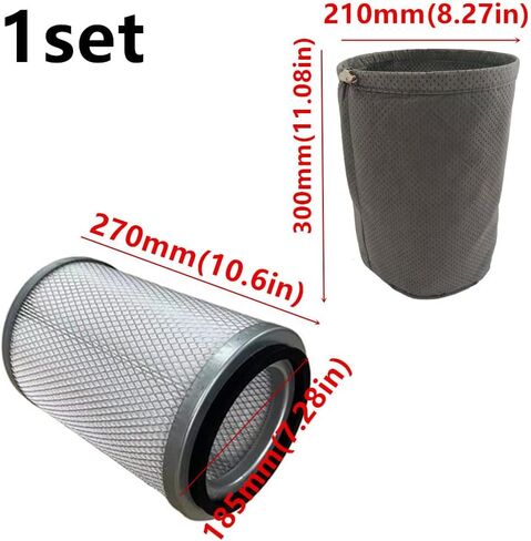 1 set brikiwee VKHF001 Cartridge Vacuum HEPA Filter and VKPF001 Pre-Filter with Clamp Compatible with Vacmaster Industrial Models VK811PH & VK1011SIWTH Vacuum Cleaner Accessories in Kuwait