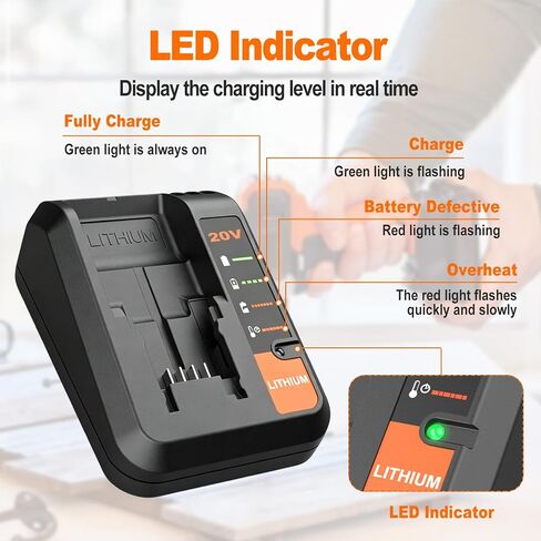 Rapid Charger PCC692L Replacement for Black and Decker 20v Lithium Battery Charger BDCAC202B Compatible with Black and Decker 20v Lithium Battery LBXR20 LBX4020 LBX20 PCC682L PCC685L in Kuwait
