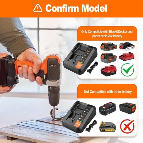 Rapid Charger PCC692L Replacement for Black and Decker 20v Lithium Battery Charger BDCAC202B Compatible with Black and Decker 20v Lithium Battery LBXR20 LBX4020 LBX20 PCC682L PCC685L in Kuwait