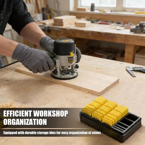 20Pcs Premium Woodworking Setup Blocks Set with Storage Case - Precision Spacer Gauge Blocks for Table Saw, Router, and Woodshop Essentials - Durable Carpentry Tools for Accurate Measurement in Kuwait