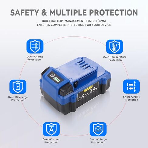 2-Pack 6.0Ah Battery Replacement for Kobalt 24V Battery KB624-03 KB524-03 KB424-03 KB224-03 KB124-03, Compatible with Kobalt 24 Volt Max Cordless Power Tools & Chargers KRC 2404-03 2445-03 KRC 2490-03 in Kuwait