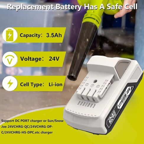 2Pack 3500mAh Battery for Snow Joe 24V Battery, Compatible with Snow Joe 24V 24VBAT-LTW 24VBAT-LTE 24VBAT-LT 24VBAT 24V-X2-SB18 24VBAT-XR iON+ in Kuwait