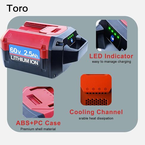 DTK 2500mAh Replacement for Toro 60V Battery Compatible with Cordless Power Tools in Kuwait