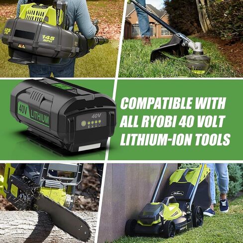 6.5Ah Replacement for Ryobi 40V Battery OP4026 OP4040 OP40401 OP4060 Compatible with Ryobi 40V Cordless Power Tools and Chargers in Kuwait