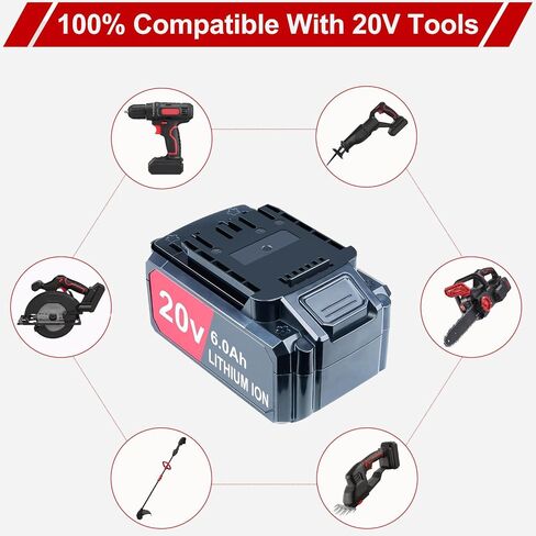 DTK Battery Replacement for Hyper Tough 20V Battery 6000mAh Cordless Power Tool 2 Packs in Kuwait