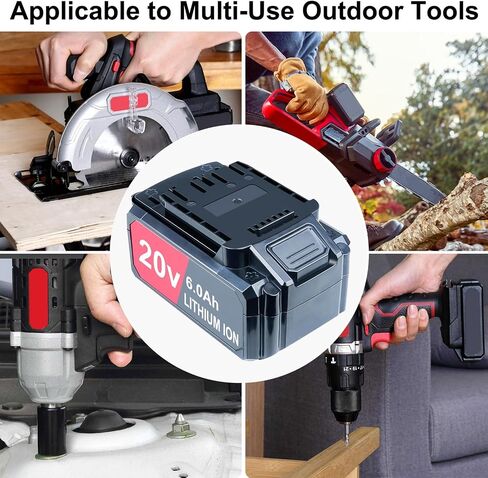 DTK Battery Replacement for Hyper Tough 20V Battery 6000mAh Cordless Power Tool 2 Packs in Kuwait
