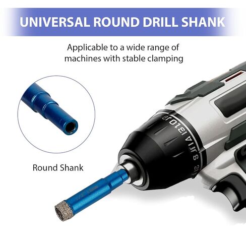 11 Pcs Diamond Hole Saw Set, 6/10/12/20/25/30/35/40/45/50mm Tile Hole Saw Kit with Drilling Drill bit for Porcelain, Ceramic Tile, Granite, Marble, Masonry(1/4"-2") in Kuwait