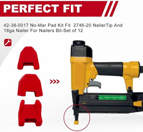 12 Pack 42-38-0017 No-Mar Pad Kit Compatible with 2746-20 Finish Nailer & 18 Gauge Brad Nailers, Rubber Nose Cushion Replacement Tips in Kuwait