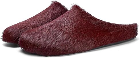 Real Fur Slides Mules for Women Round Toe Slip on Sandals Fuzzy Luxury Platform Clogs Slippers Comfortable Fashion Cute Shoes(Wine Red,10) in Kuwait