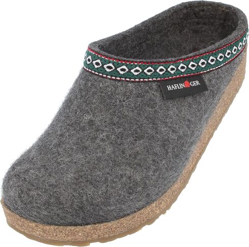 HAFLINGER 711001 Slippers, Filztoffel Grizzly Franzl, anthrazit, Gr 47 in Kuwait