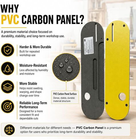 PVC Carbon Zero Clearance Table Saw Insert Fits for DeWalt 7491, 7491RS, 7490 (Type 1), 744, 745, 746, 7480, with Riving Knife Slot, Tear Resistant for Dado Blade, Throat Plate Insert, 2 Pack in Kuwait