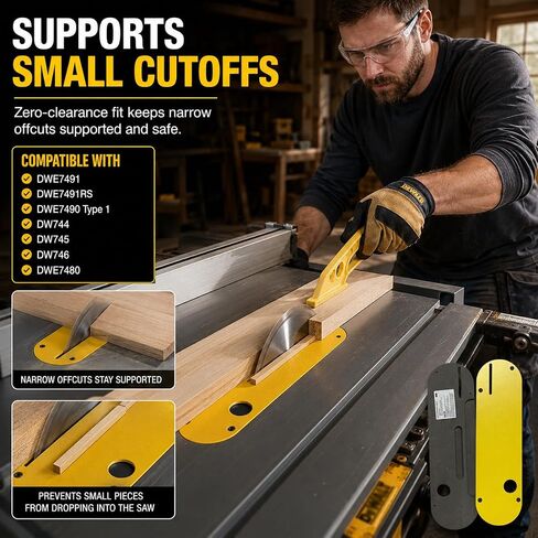 PVC Carbon Zero Clearance Table Saw Insert Fits for DeWalt 7491, 7491RS, 7490 (Type 1), 744, 745, 746, 7480, with Riving Knife Slot, Tear Resistant for Dado Blade, Throat Plate Insert, 2 Pack in Kuwait