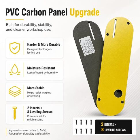 PVC Carbon Zero Clearance Table Saw Insert Fits for DeWalt 7491, 7491RS, 7490 (Type 1), 744, 745, 746, 7480, with Riving Knife Slot, Tear Resistant for Dado Blade, Throat Plate Insert, 2 Pack in Kuwait