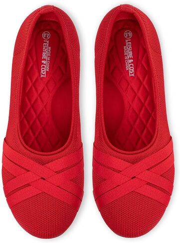 Women's Ballet Flats Round Toe Knit Dressy Shoes | Comfortable Foldable, Casual Lightweight, Soft Skin-Friendly Feel, Slip-on,Wear Resistant，Walking, Office, Travel in Kuwait