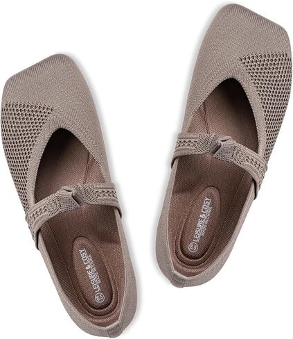 Women's Wide Toe Box Flats Knit Mary Jane Ballet Flat Comfortable Dressy Walking Shoes with Sewn Construction in Kuwait