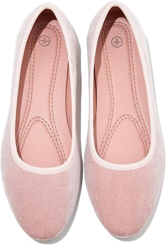 Women's Velvet Ballet Flats Slip On Dress Shoes | Comfortable Soft Suede Memory Foam Casual Loafers Non Slip Low Heel Dressy in Kuwait