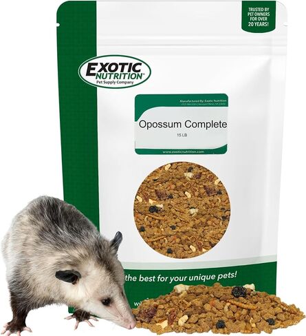 Exotic Nutrition Opossum Complete - Nutritionally Complete Healthy Pellet Diet - Food for Short-Tailed & Virginia Opossums (1 lb.) in Kuwait