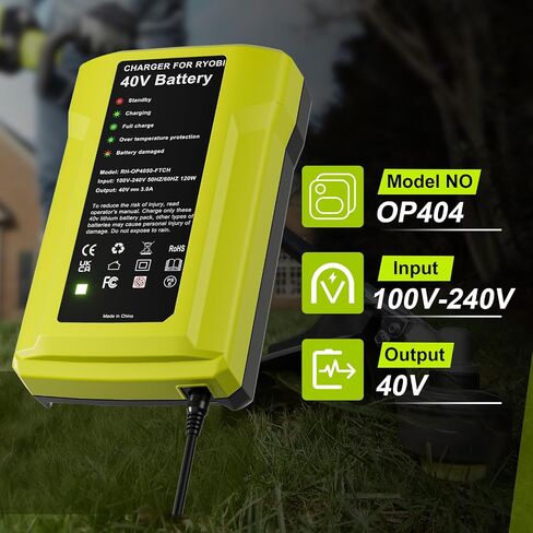 Bonadget 7000 mAh 40V Replacement for RYOBI Battery and Charger Combo Compatible with Ryobi 40 Volt Battery OP4026 OP40601 OP4050A OP4040 OP4030 OP4050 40 Volt Charger in Saudi Arabia