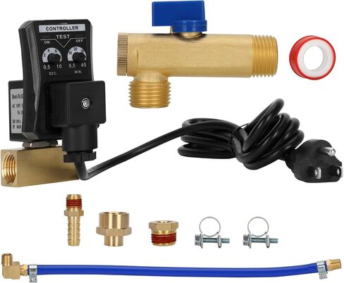 Automatic Electronic Tank Drain Kit,with timer-controlled operation and built-in ball-valve strainer — ideal for compressed air systems in Kuwait