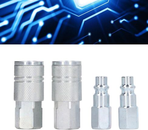 4 Pack 3/8in NPT Air Coupler Plug Kit – Air Coupler Set High Flow Quick Connection Fittings for Air Compressor Hose in Kuwait