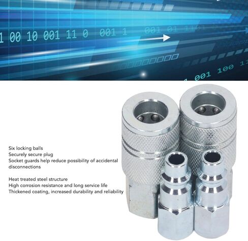 4 Pack 3/8in NPT Air Coupler Plug Kit – Air Coupler Set High Flow Quick Connection Fittings for Air Compressor Hose in Kuwait