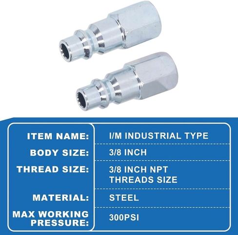 4 Pack 3/8in NPT Air Coupler Plug Kit – Air Coupler Set High Flow Quick Connection Fittings for Air Compressor Hose in Kuwait