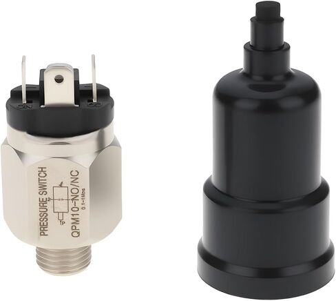 SING F LTD Adjustable Air Pressure Switch QPM10-NO/NC 1/4 Inches Thread for Industrial Automation and Mechanical Equipment, 0.1-1 Mpa in Kuwait