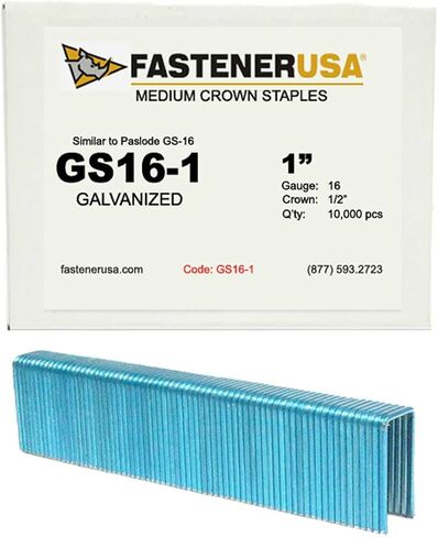1" Leg x 1/2" Crown 16GA GALV GS-16 Staples 10,000ct in Kuwait