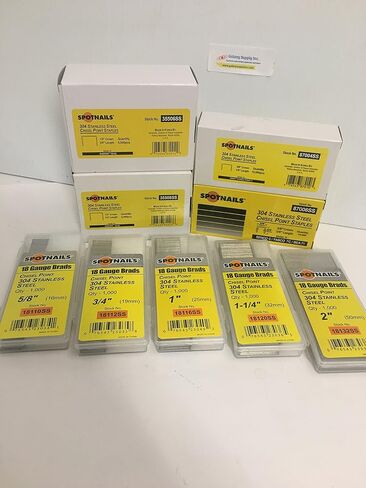 SPOTNAILS 4804PG L or 90 Series 18 Gauge 1/4" Crown, 1/2" leg. 5000 Pcs/Box, 10 Boxes/Case. Sale By Full Case ! in Kuwait