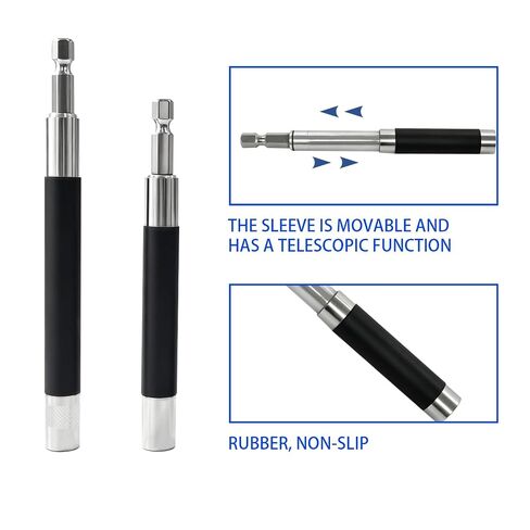Magnetic Drill Bit Holder, 4-Piece Drill Bit Extension Set with Telescopic Screw Guide Sleeve, 1/4-Inch Hex Drill Extension Bit Holder, Three Sizes (3.1"/4.7"/5.5") in Kuwait