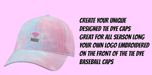 INK STITCH Sp400 Custom Design Your Own Logo Texts Stitching Tie Dye Cotton Baseball Caps in Saudi Arabia