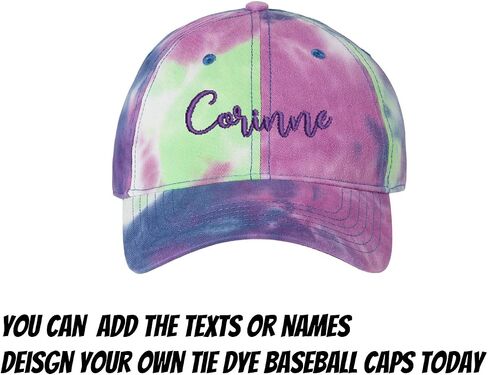 INK STITCH Sp400 Custom Design Your Own Logo Texts Stitching Tie Dye Cotton Baseball Caps in Saudi Arabia