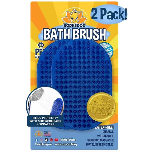 Bodhi Dog Shampoo Brush | Pet Shower & Bath Supplies for Cats & Dogs | Dog Bath Brush for Dog Grooming | Long & Short Hair Dog Scrubber for Bath | Professional Quality Dog Wash Brush in Saudi Arabia