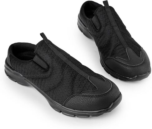TIESTRA Women's Slip-On Mules | Lightweight Breathable Walking Shoes | Easy On/Off Open Back Sneakers & House Slippers | Comfortable Closed-Toe Indoor/Outdoor Casual Shoes - Black EU42 US11 in Kuwait