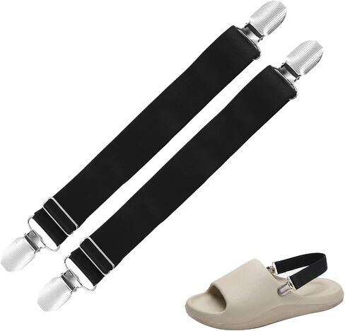 4 Pcs Heel Straps for Clogs Fit 5-8 US Size,Adjustable Non-Slip Clogs with Back Strap,Elastic Detachable Anti-Loose Shoe Straps for Clog,for Men and Women Clog Shoes Strap Replacement in Kuwait
