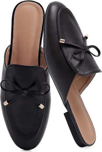 Womens Mules Slingback Flats: Comfortable Closed Toe Slip On Backless Loafers Dressy Ladies Shoes for Work Business Casual in Kuwait