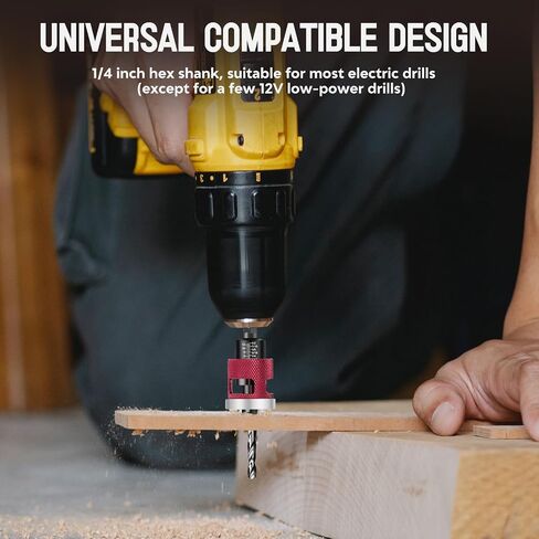 7Pcs Countersink Drill Bit Set, M2 HSS 1/4" Hex Adjustable Stop for Furniture Assembly in Kuwait