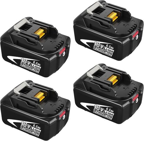 4Pack Upgraded 18Volt 6.0Ah Battery Replacement for Makita 18V Battery | Compatible with Makita 18 Volt LXT Lithium ion Batteries BL1850B BL1840B BL1830B Cordless Power Tools in Saudi Arabia