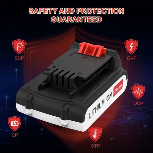 Upgraded 2 Pack 4.0Ah Replacement for Black and Decker 20V Lithium Battery, High Capacity for Longer Runtime Compatible with 20v B&D Battery LBXR20 LBXR2020 LB20 LBX20 LBXR2520 LB2XR20 LBX4020 in Kuwait
