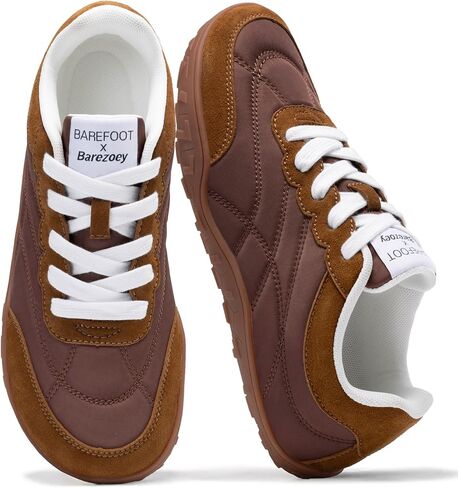 Barefoot Shoes Women Men,Dual Color Laces Retro Fashion Sneakers,Wide Toe Box Shoe Womens Footwear,Zero Drop Non Slip Minimalist Comfortable Casual Tennis Shoes for Hiking Walking Daily Wear in Kuwait
